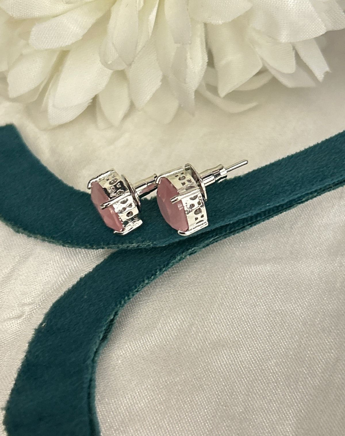 Silver Finish Swarovski Cushion Stud Earrings – Multi Colour Statement Collection