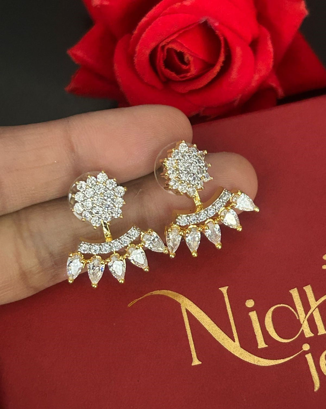 Way Convertible Floral CZ Earrings – Green Variants