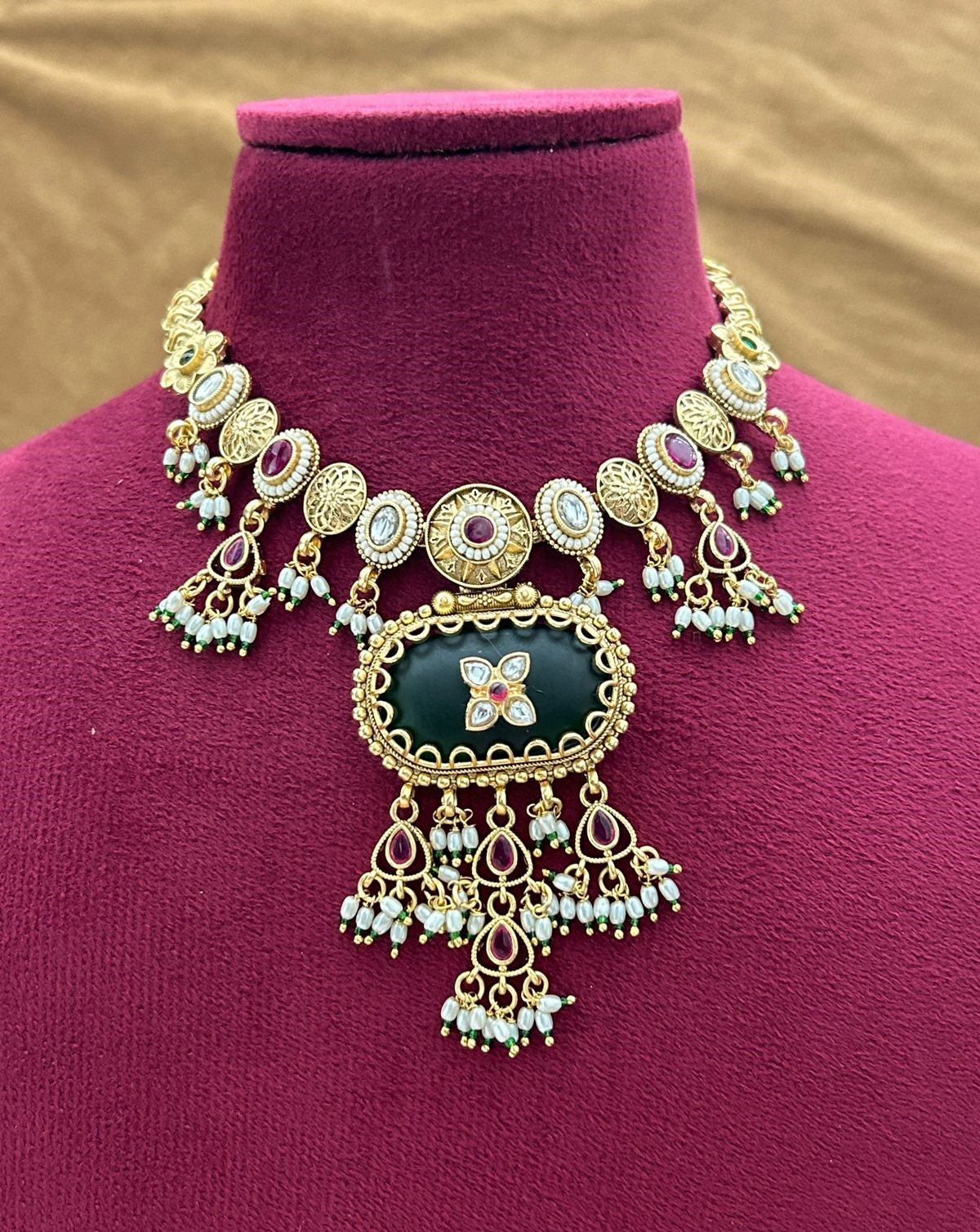 Choose Your Colour | 2 Variant Of Premium Antique Necklace set