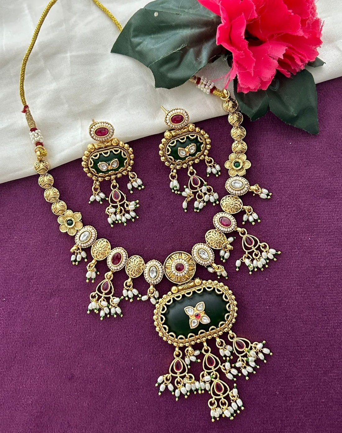 Choose Your Colour | 2 Variant Of Premium Antique Necklace set