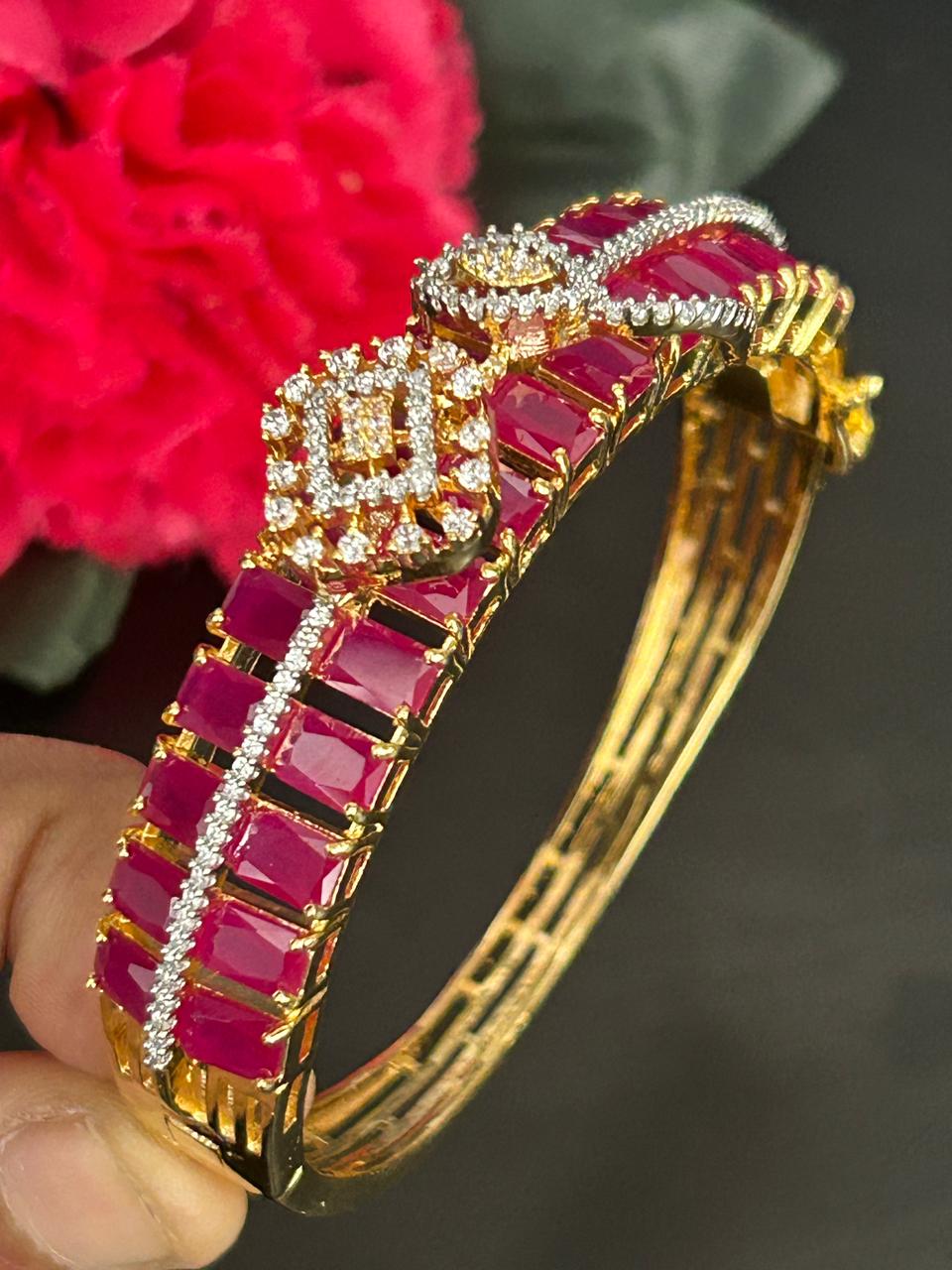 Aarunya Midnight Royale Openable Kada Bracelet for Women