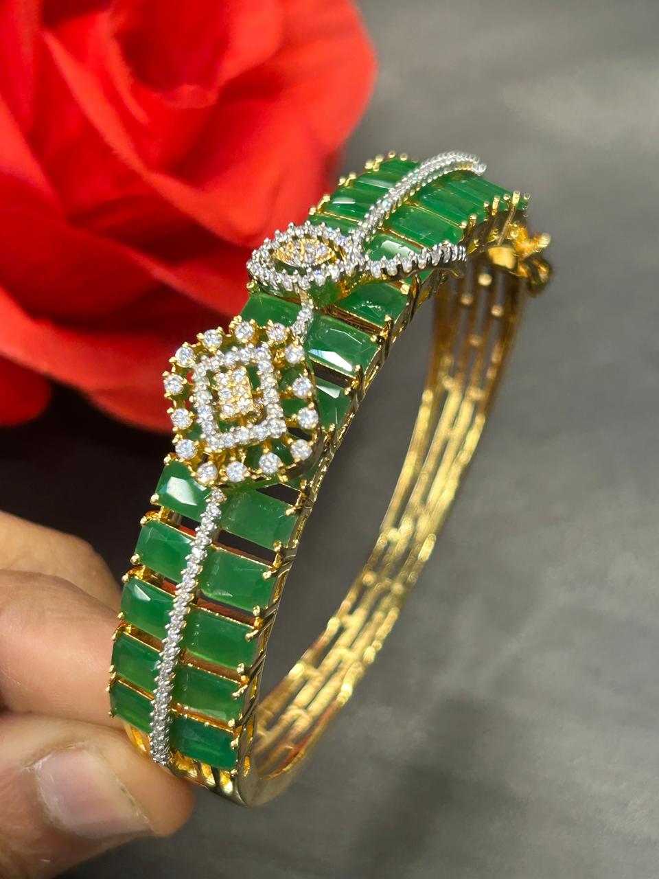 Aarunya Midnight Royale Openable Kada Bracelet for Women