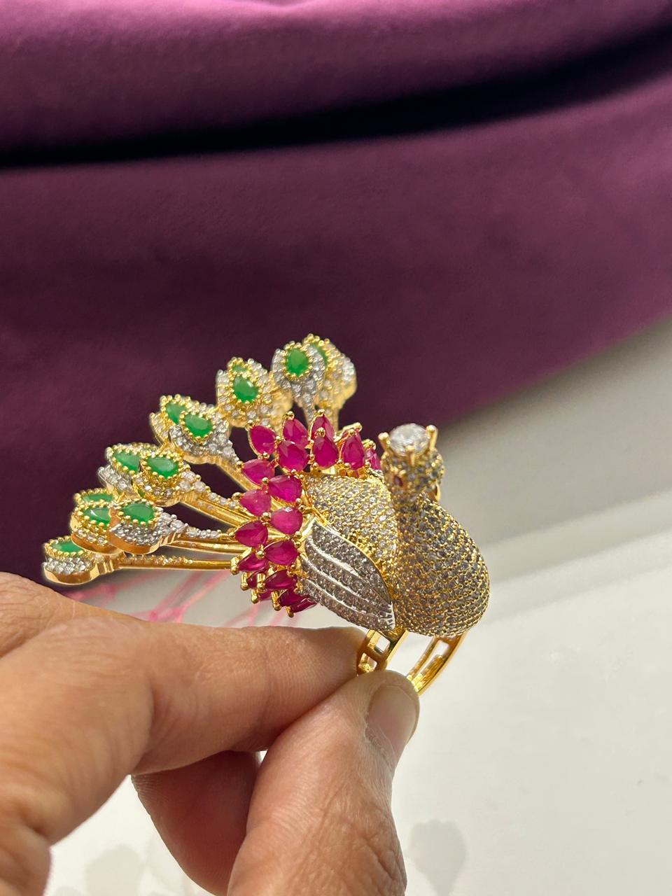 Mayurika Mor Designer Peacock Adjustable Ring