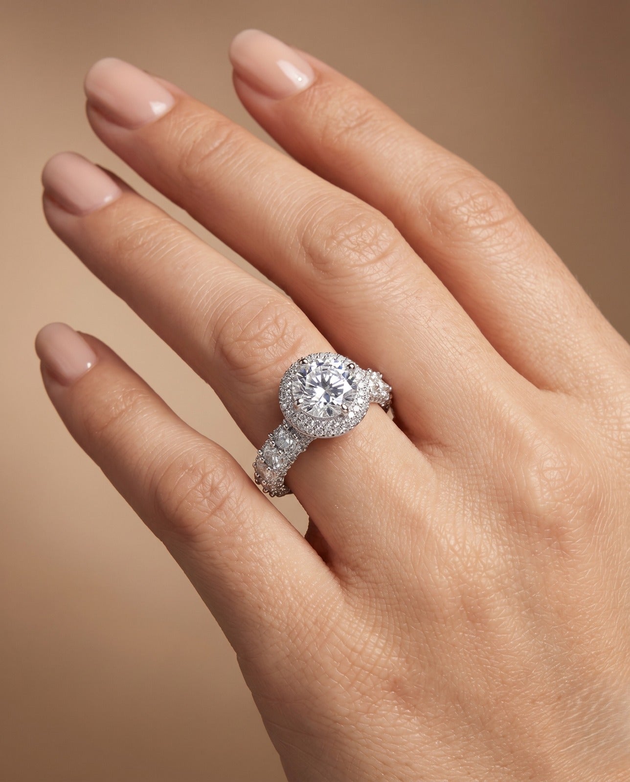 Noorika Solitaire AD Ring for Women Gold Tone Adjustable Designer Ring