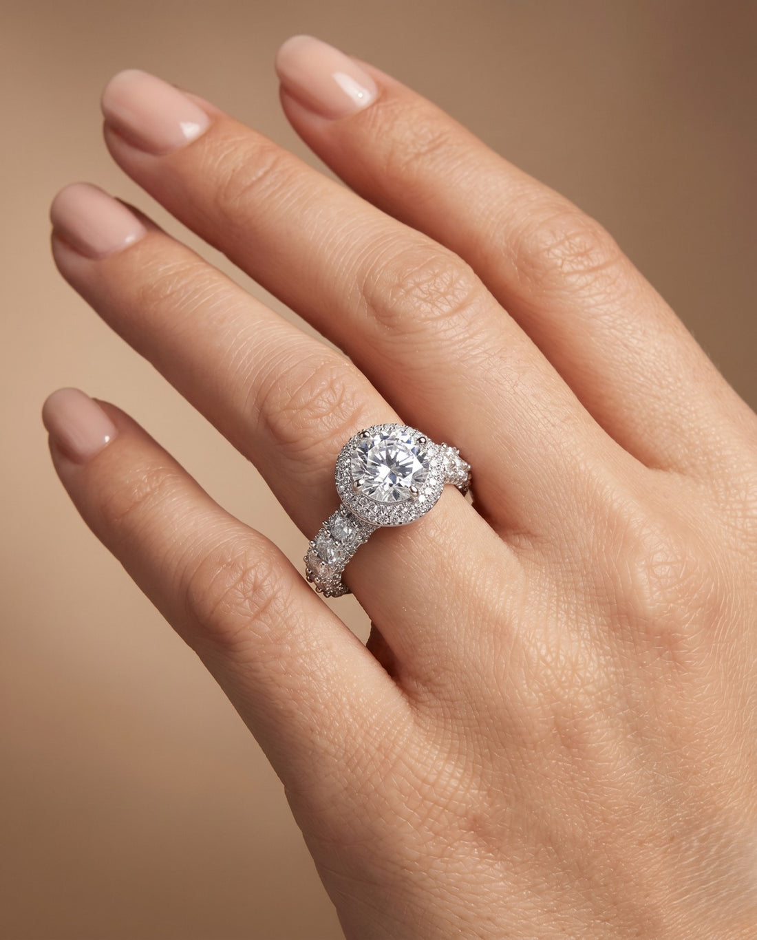 Noorika Solitaire AD Ring for Women Gold Tone Adjustable Designer Ring