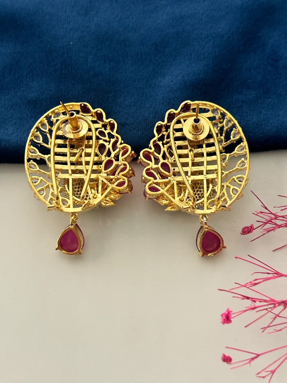 Morangi Emerald Peacock Pendant Set