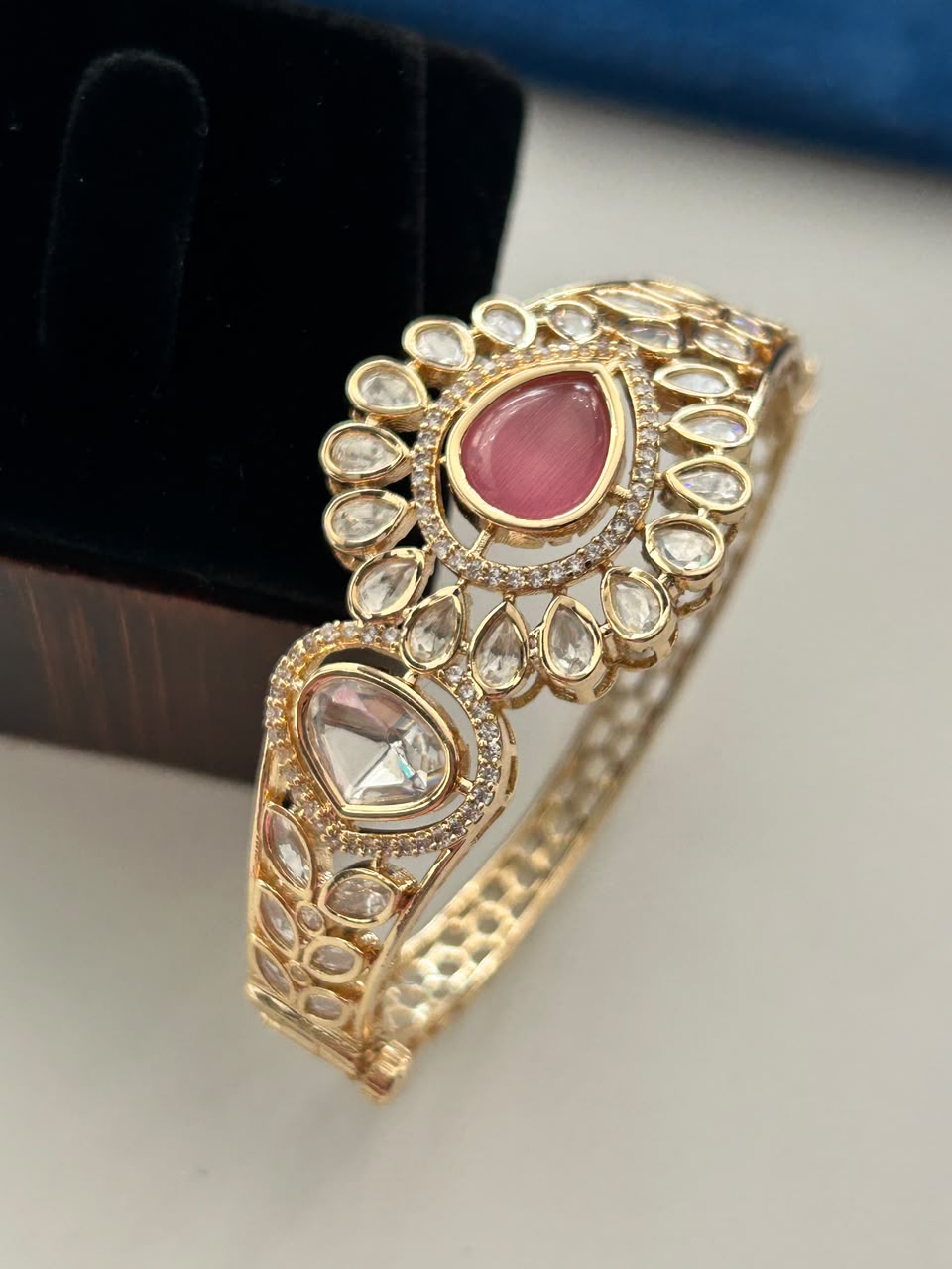 Noorika Kundan Royale   Traditional Polki Style Openable  Bracelet for Women