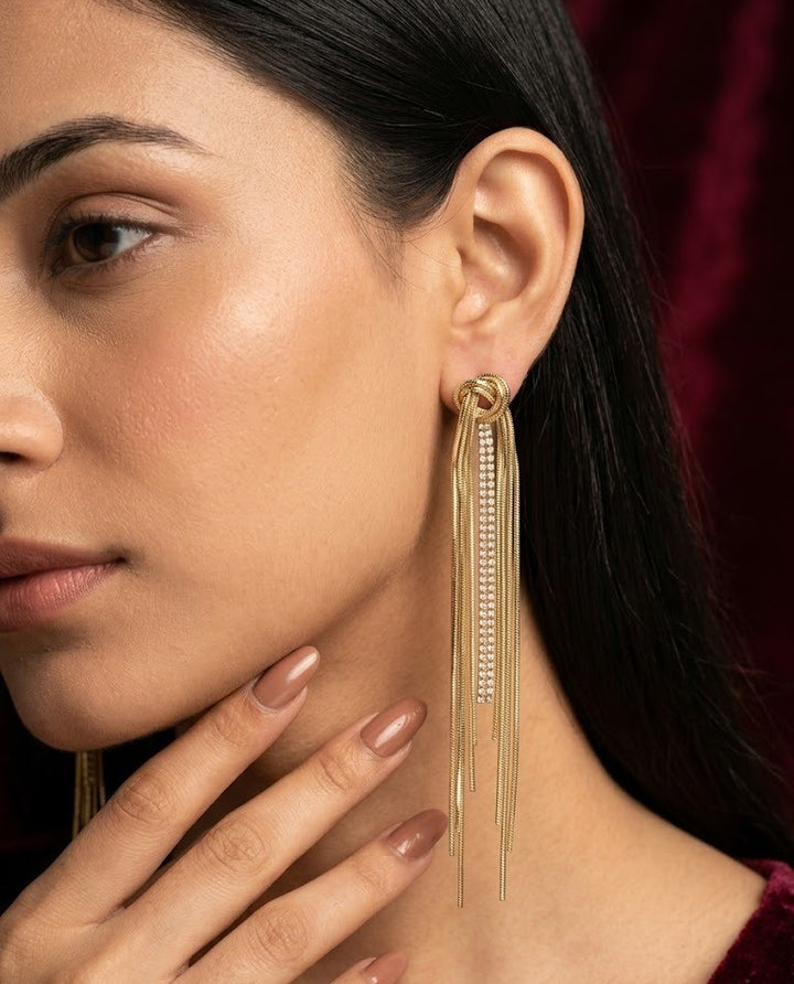 Meher Noor Tassel Drop Earrings