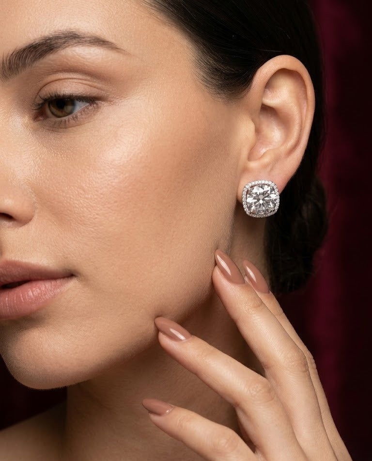 Swarovski Stone Gulnaar Blush Crystal Stud Earrings