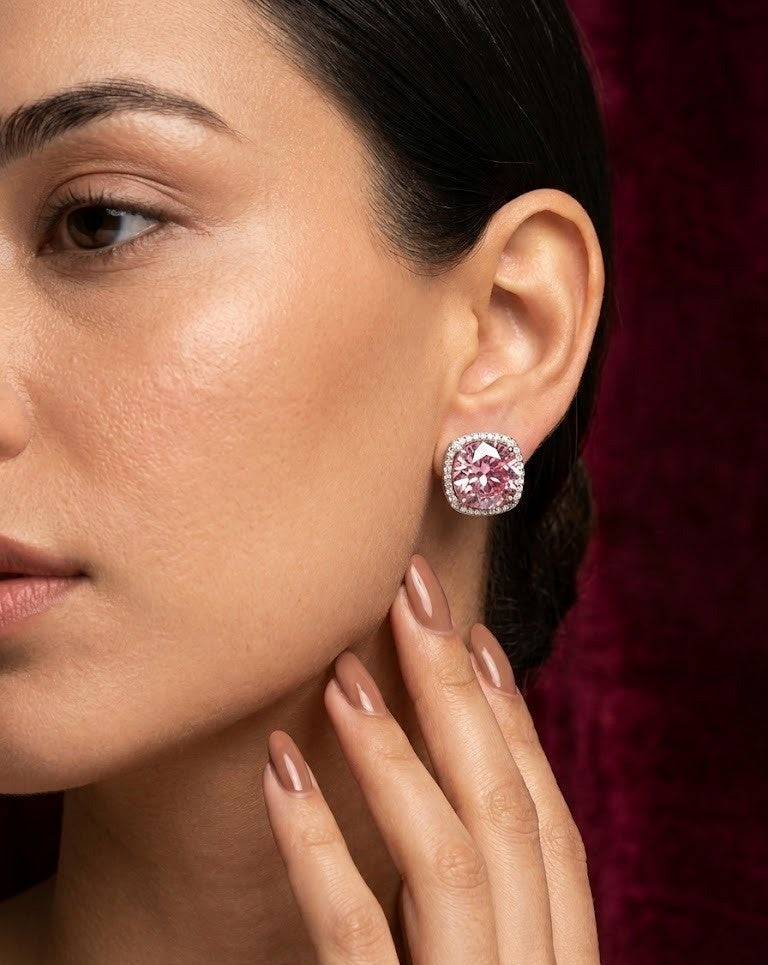 Swarovski Stone Gulnaar Blush Crystal Stud Earrings