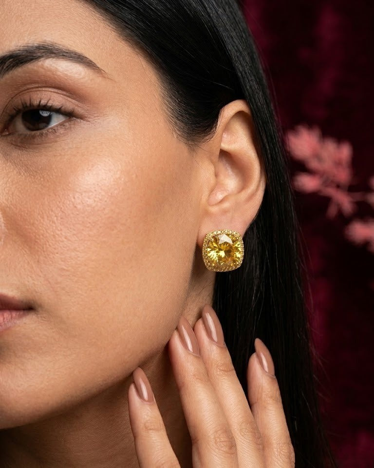 Swarovski Stone Gulnaar Blush Crystal Stud Earrings