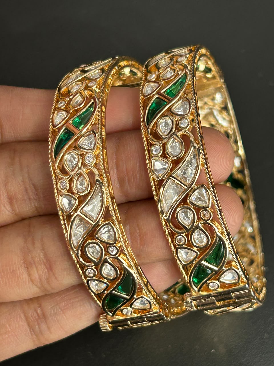 Rangreza Kundan Openable Bangles
