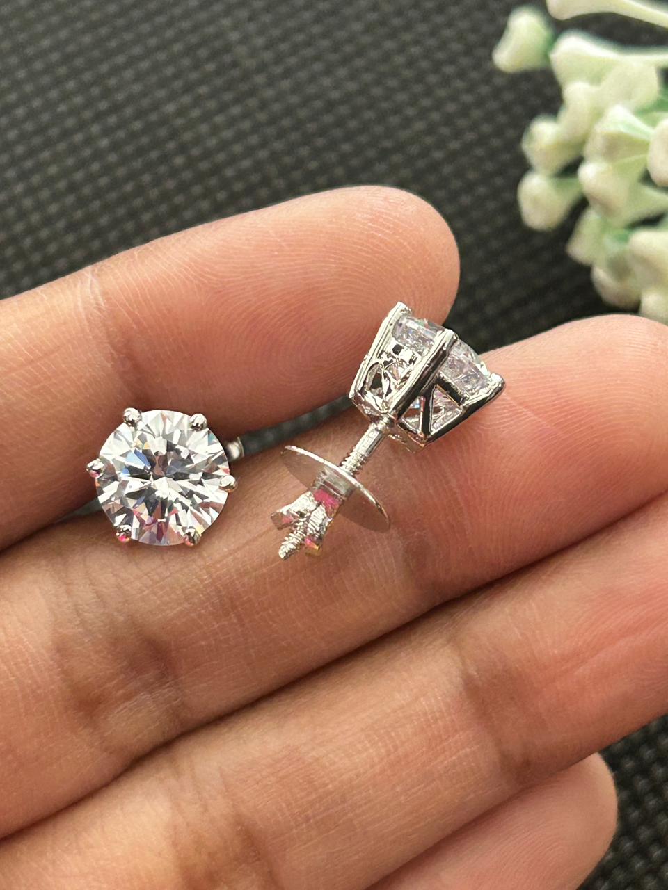 9MM Celestia Solitaire AD Stud Earrings