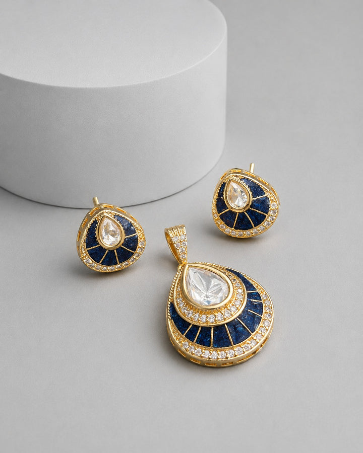 Chandrika Mother of Pearl Teardrop Pendant Set