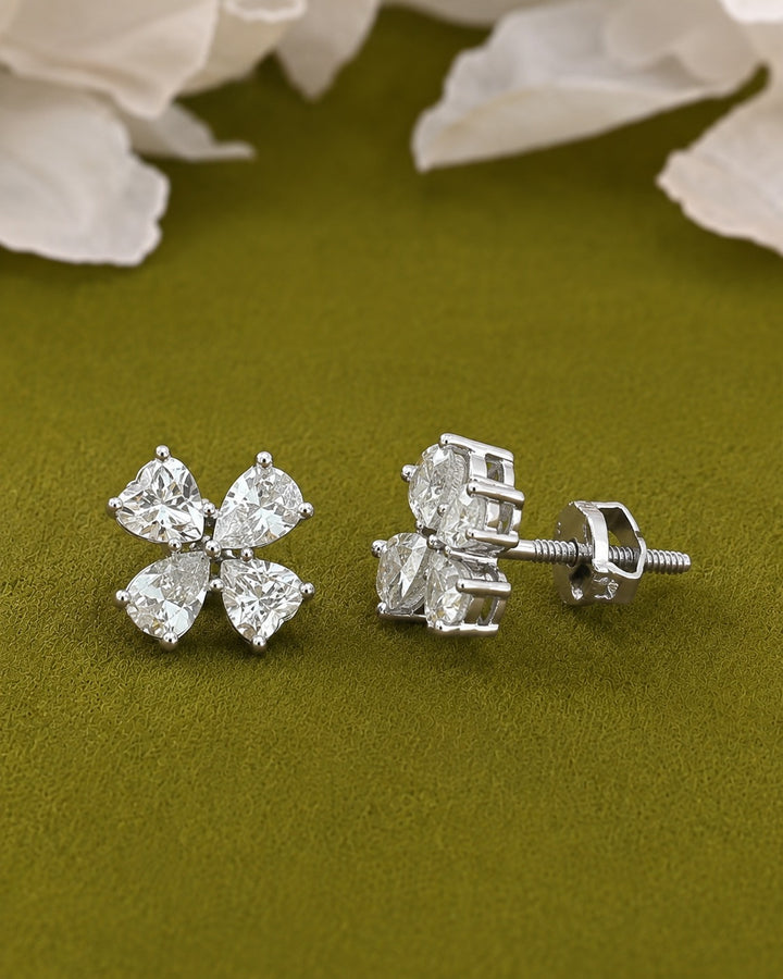 Sunehri Pushpika AD Stud Earrings