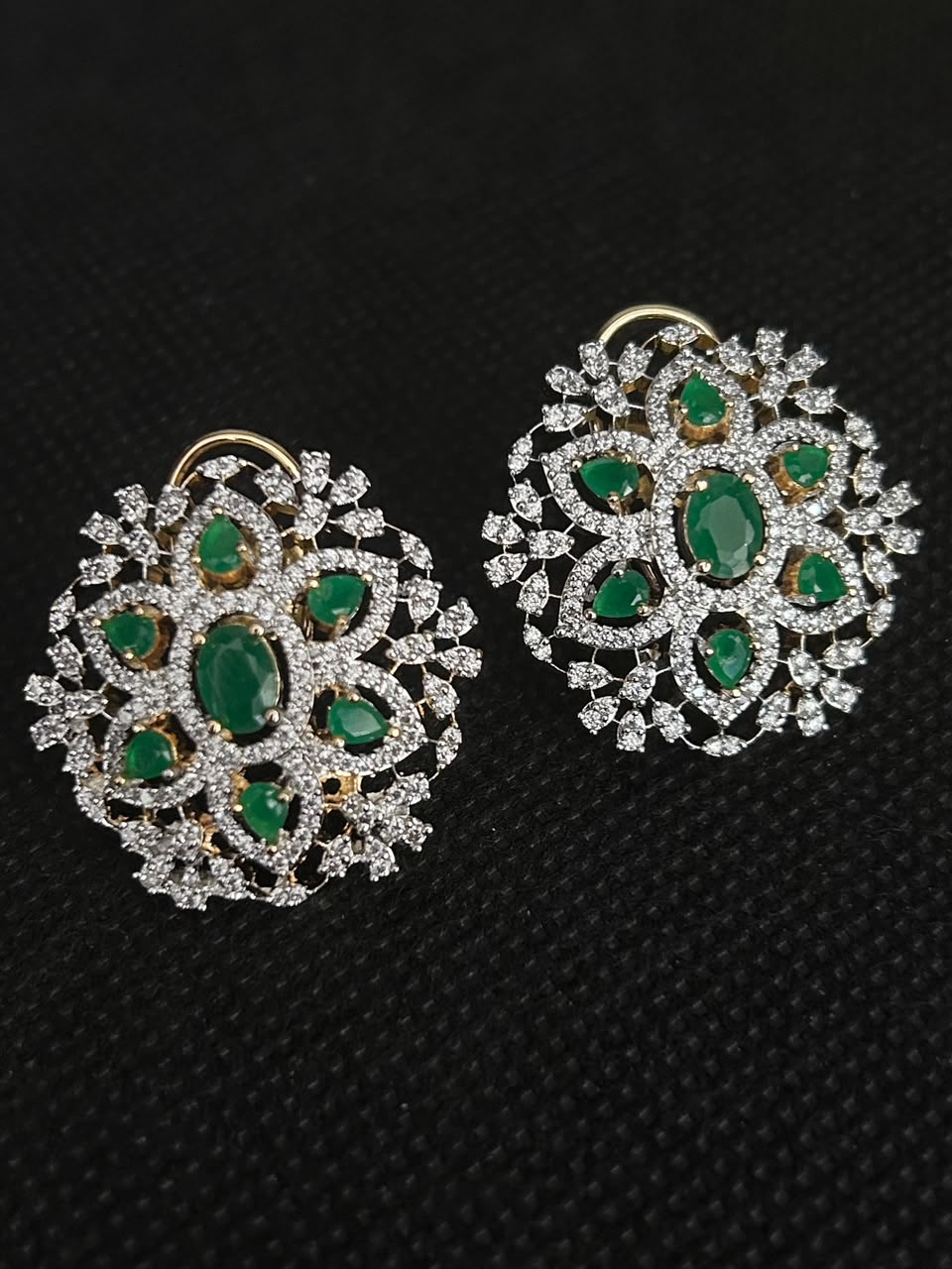 Ravina Diamond-Look Floral Statement Earrings – 4 Colours
