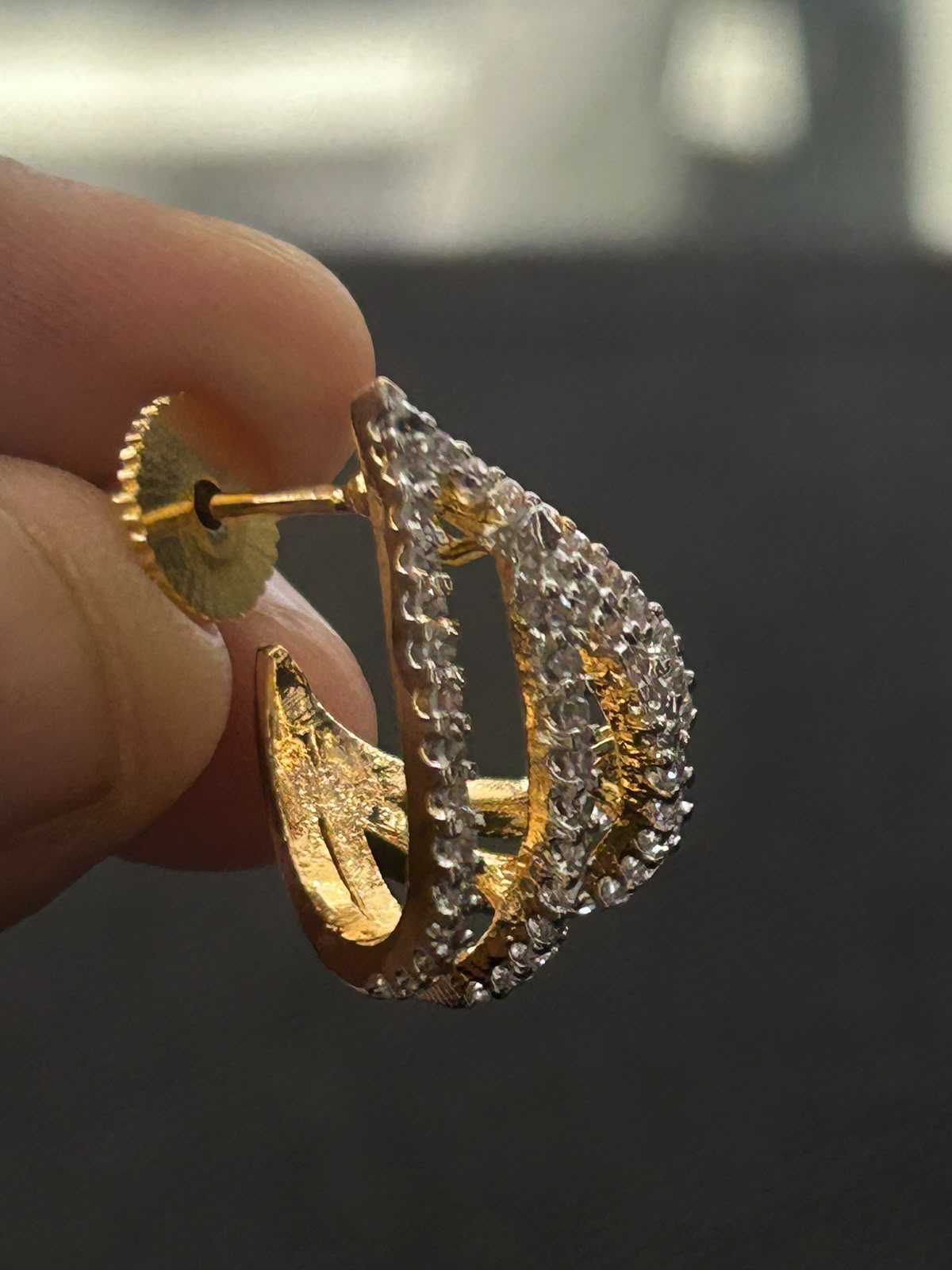 Aaradhya Luxe Triple Curve Hoop Earrings