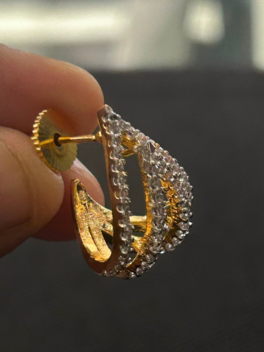 Aaradhya Luxe Triple Curve Hoop Earrings