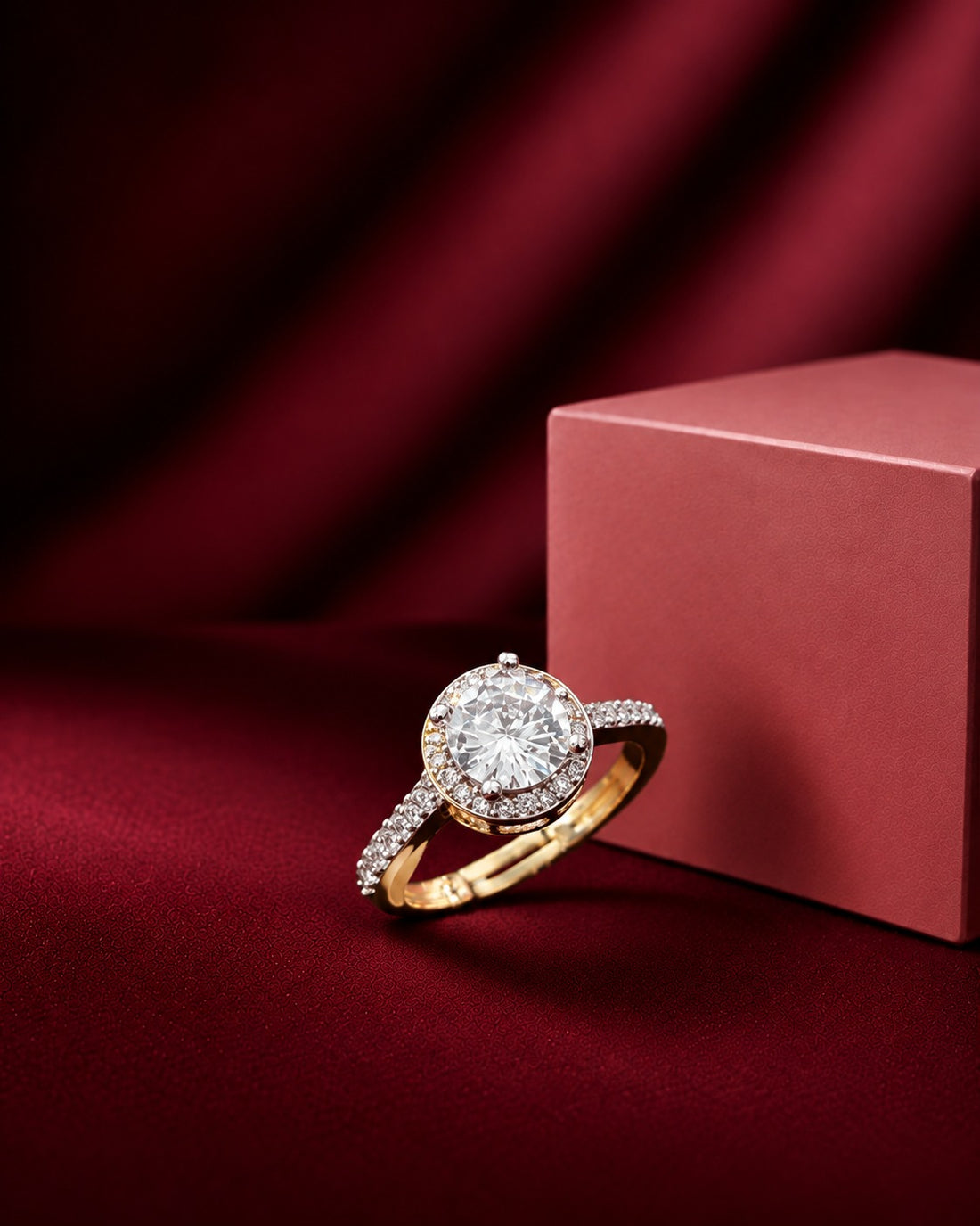 Elegant Adjustable Solitaire Diamond Ring