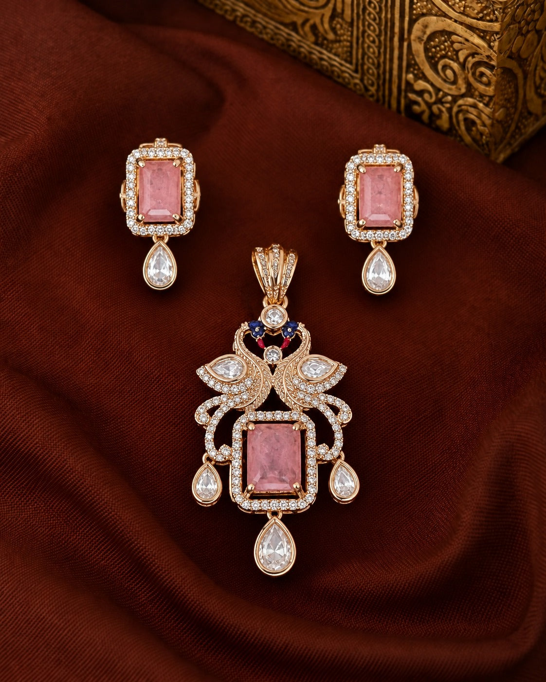 Rangmahal Kundan Pendant Set