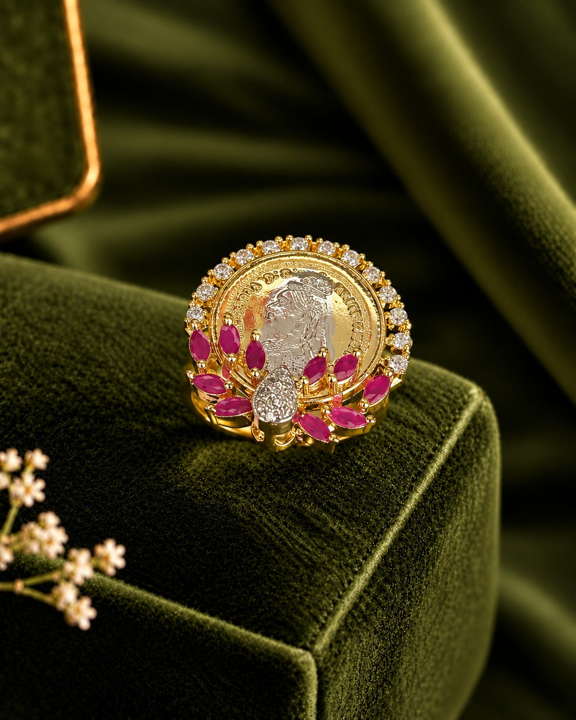 Royal Coin Blossom Adjustable Ring
