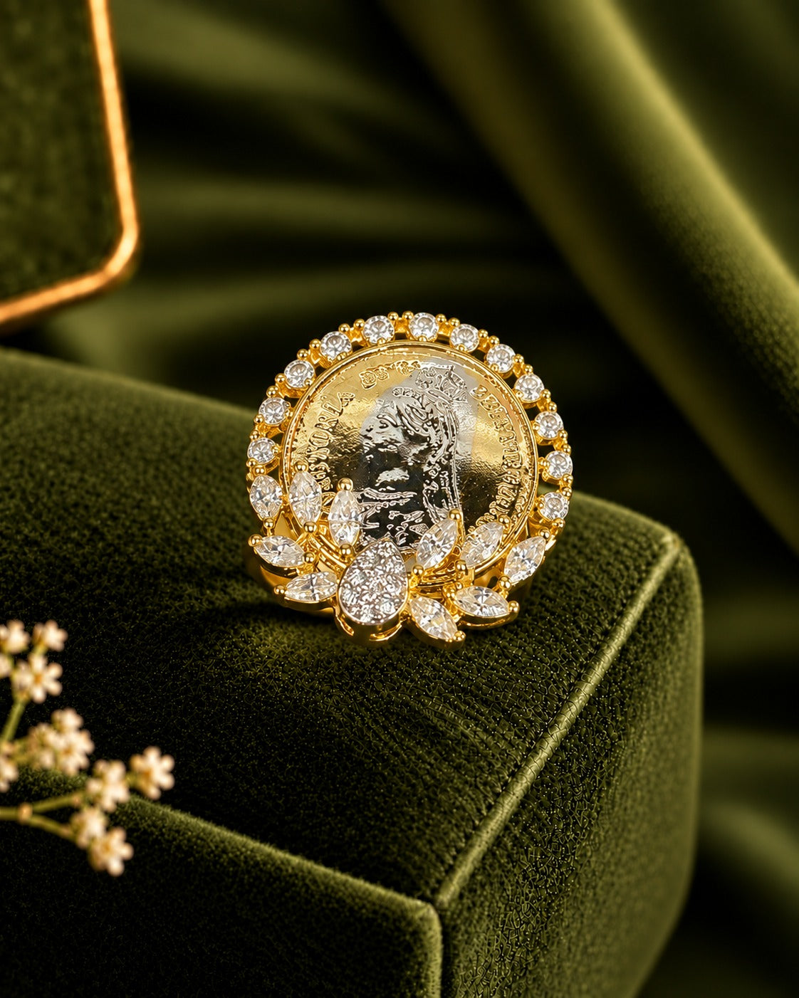 Royal Coin Blossom Adjustable Ring