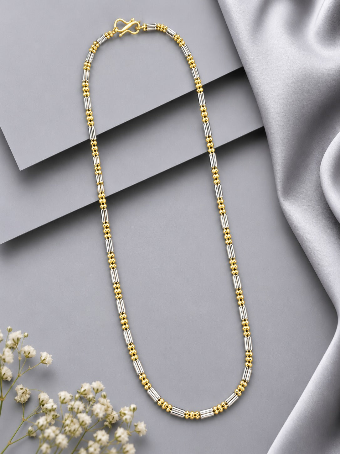 Zivara Dual-Tone Tube & Bead Chain