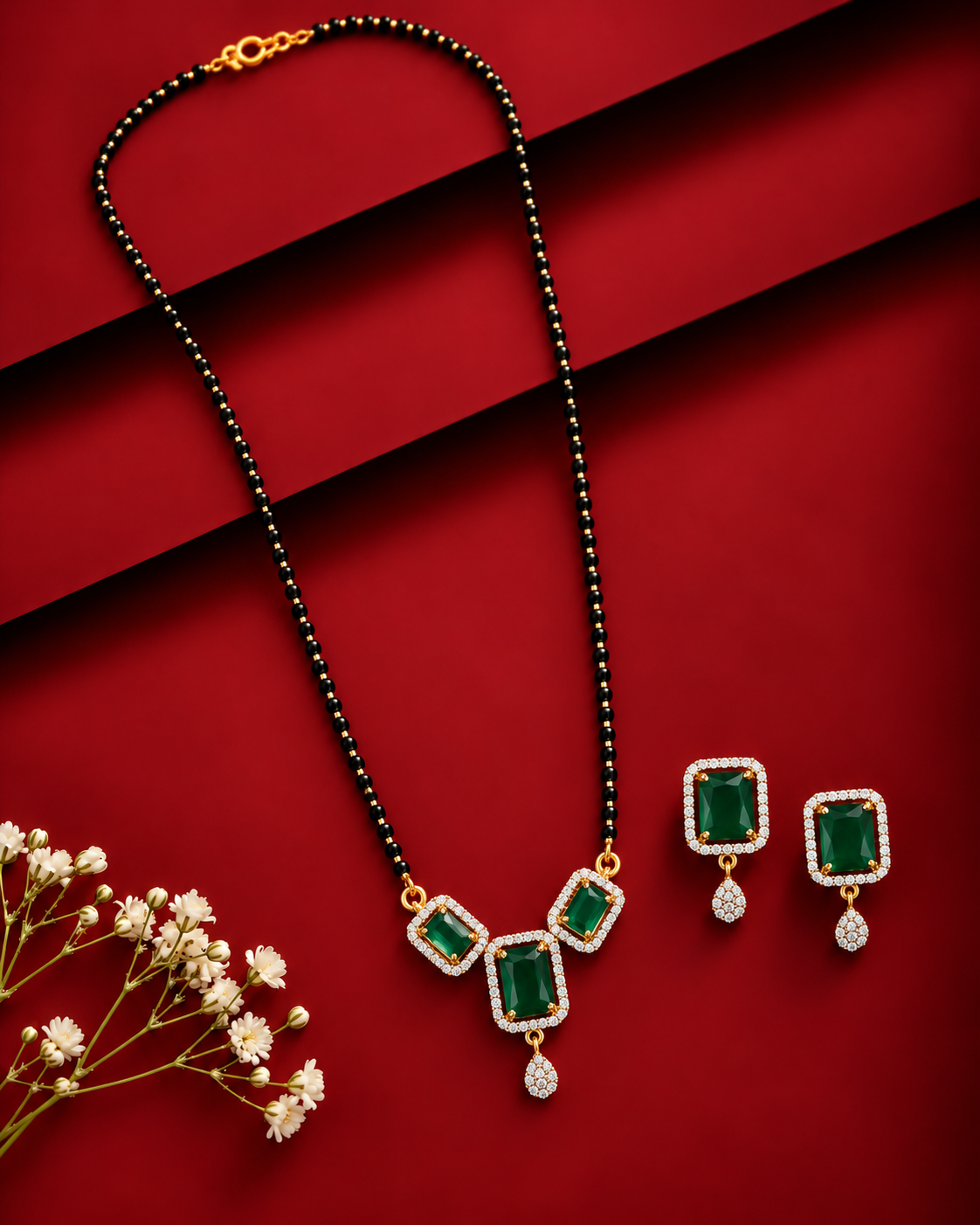 18 Inch Regal Trio Stone Mangalsutra Set