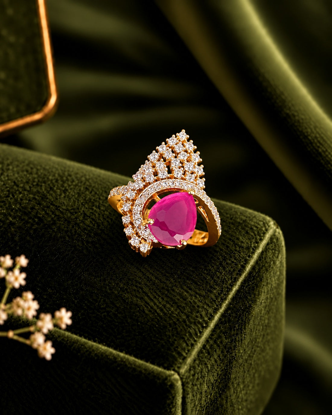 Celestia Teardrop Adjustable Statement Ring