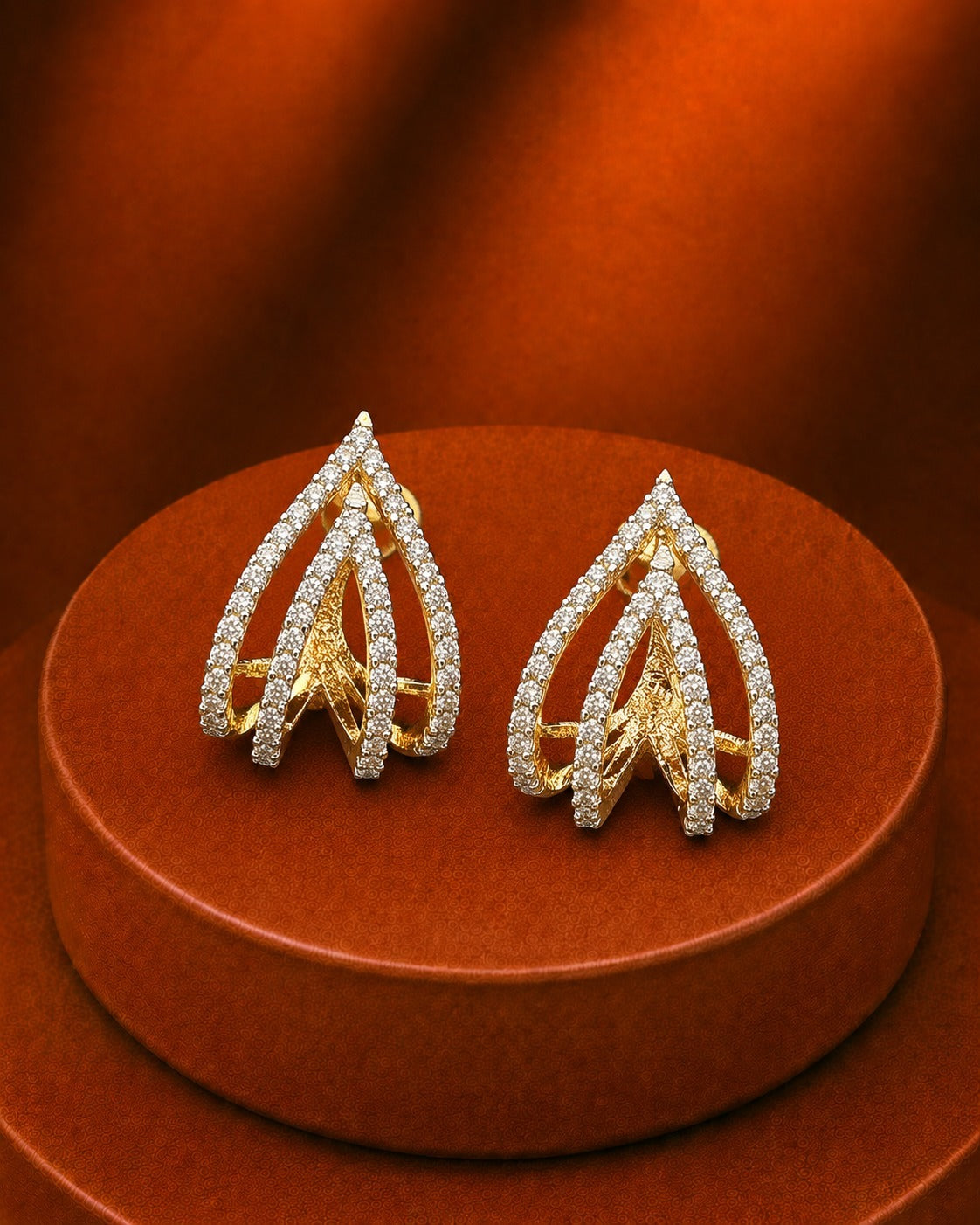 Virelle Layered Teardrop Diamond-Look Hoop Earrings