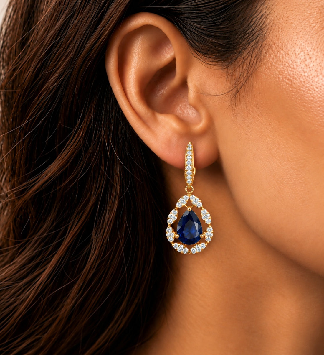 Solid Luxe Teardrop Halo Earrings