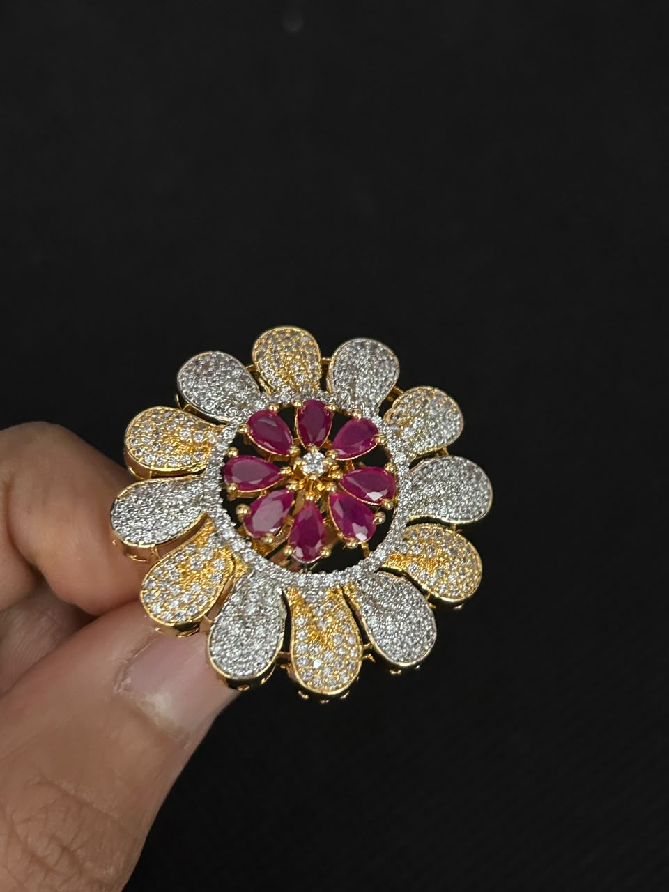 Regal Bloom Adjustable Statement Ring