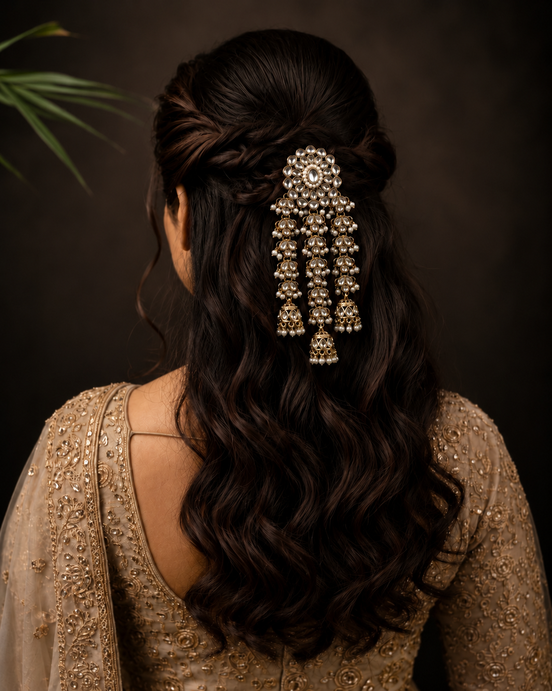 Noor Jhumka Pearl Hair Brooch