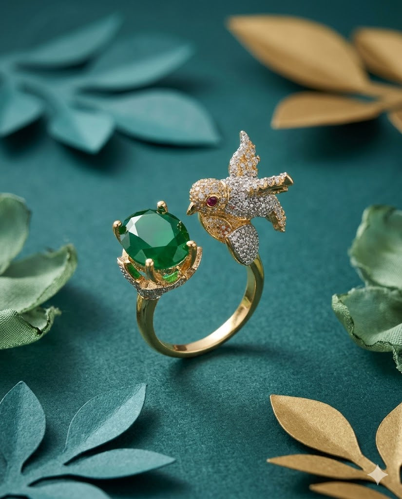 Gulpari Bloom Adjustable Ring for Women | Bird & Rose Designer Ring