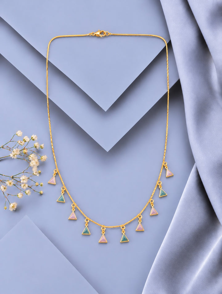 Pastel Triangle Drop Necklace