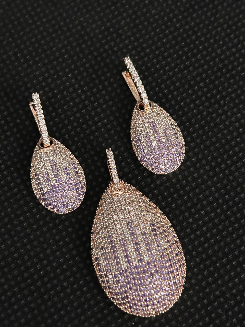 Aurevia Spectrum Teardrop Pendant & Earrings Set
