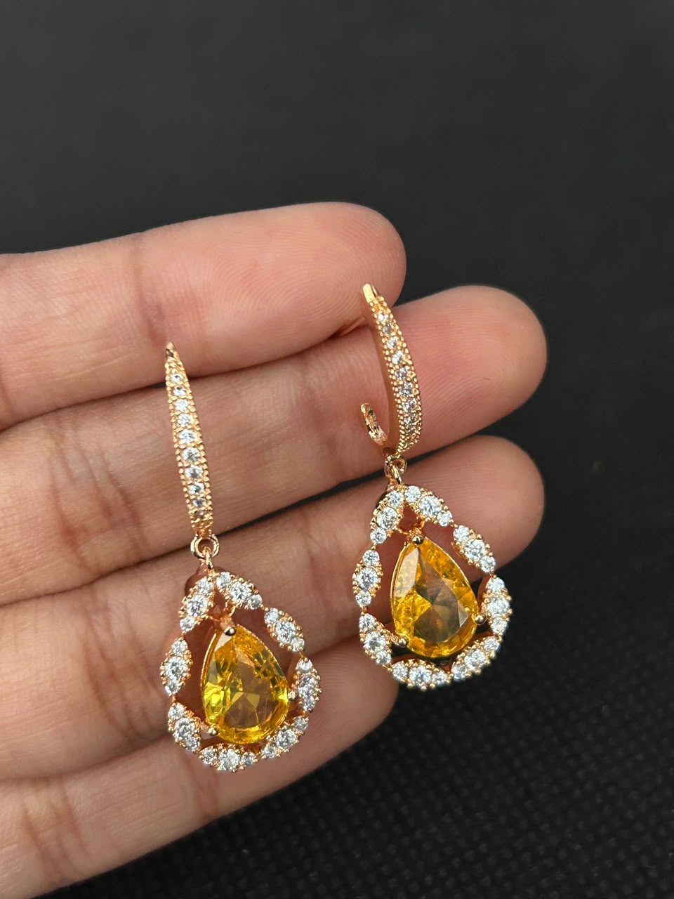 Solid Luxe Teardrop Halo Earrings