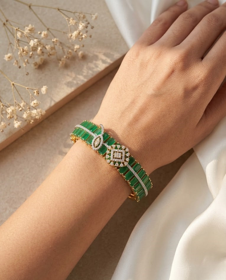 Aarunya Midnight Royale Openable Kada Bracelet for Women