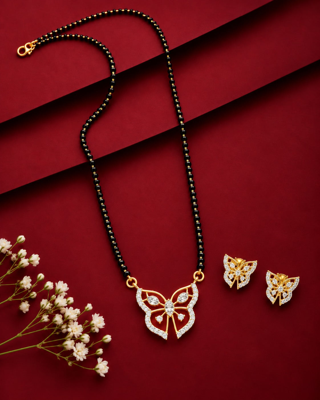 Titli Diamond-Look Mangalsutra Set – 18 Inch
