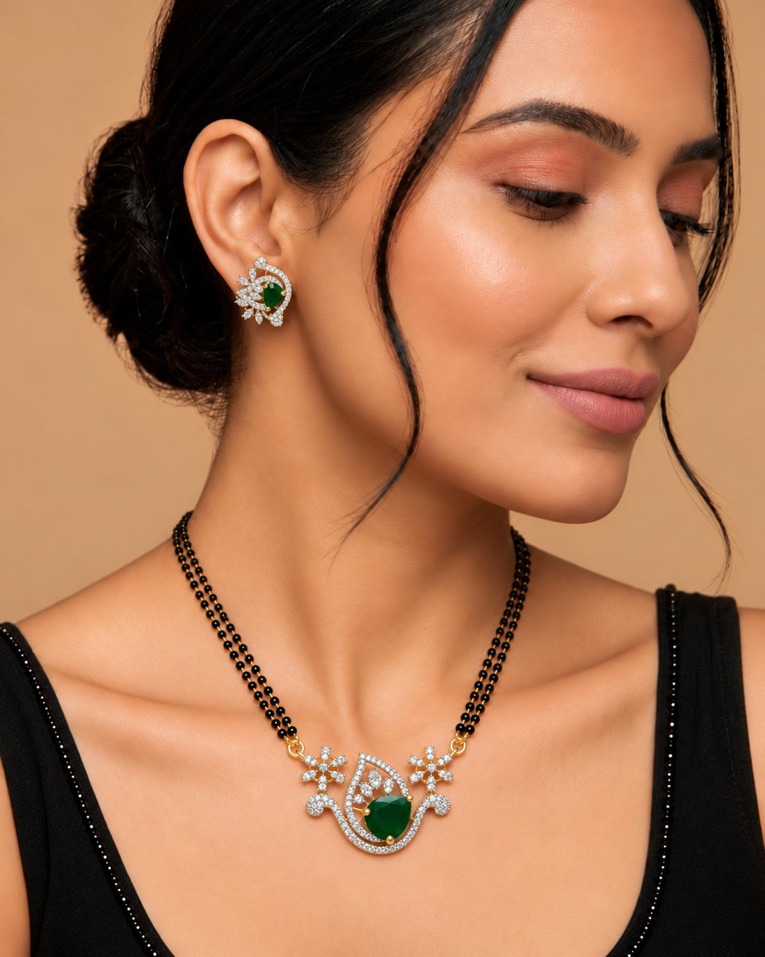 Navya Paisley Drop Mangalsutra Set – 18 Inch