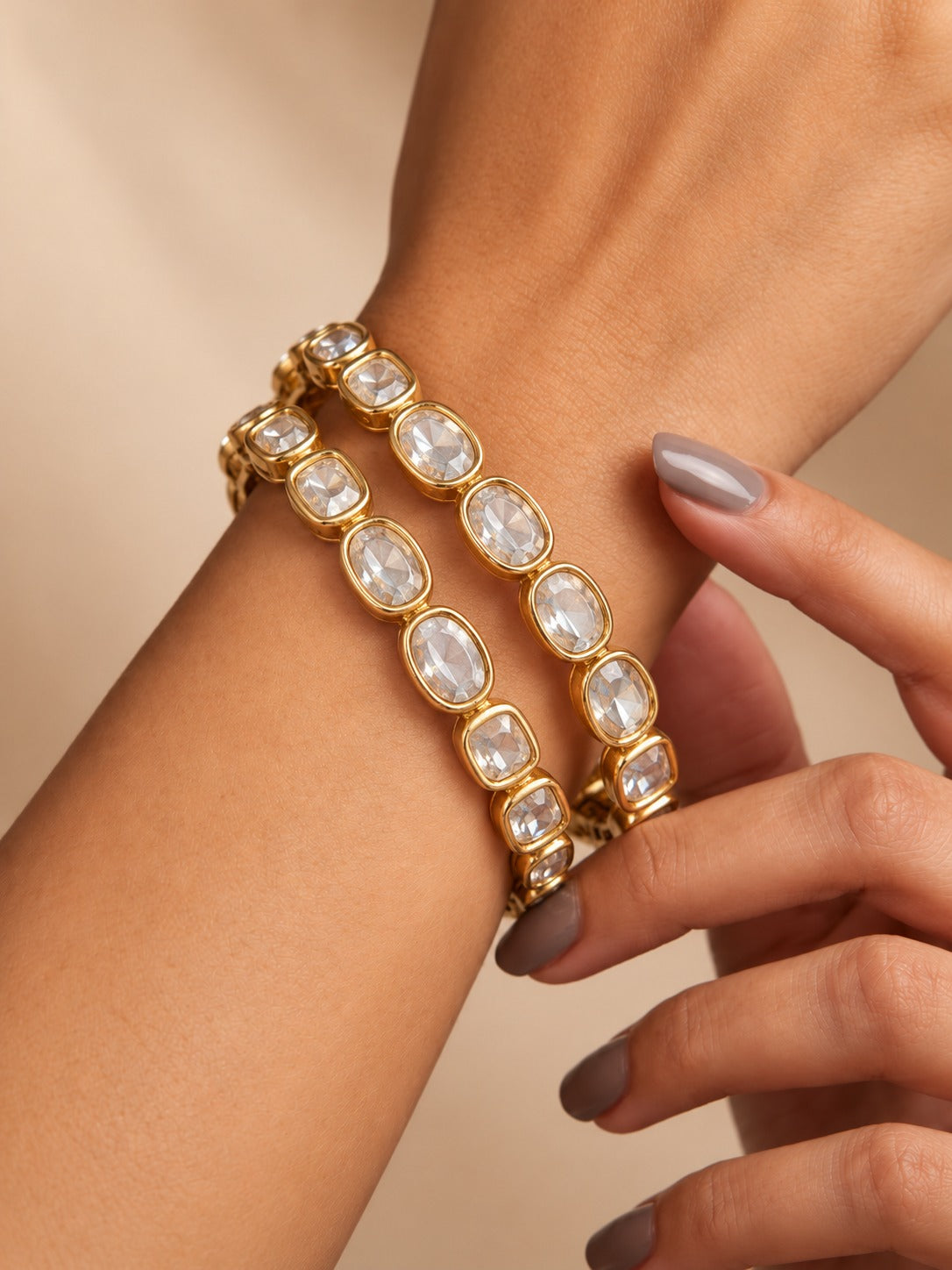 Openable Moissanite Kundan Bangle  2.4, 2.6 & 2.8