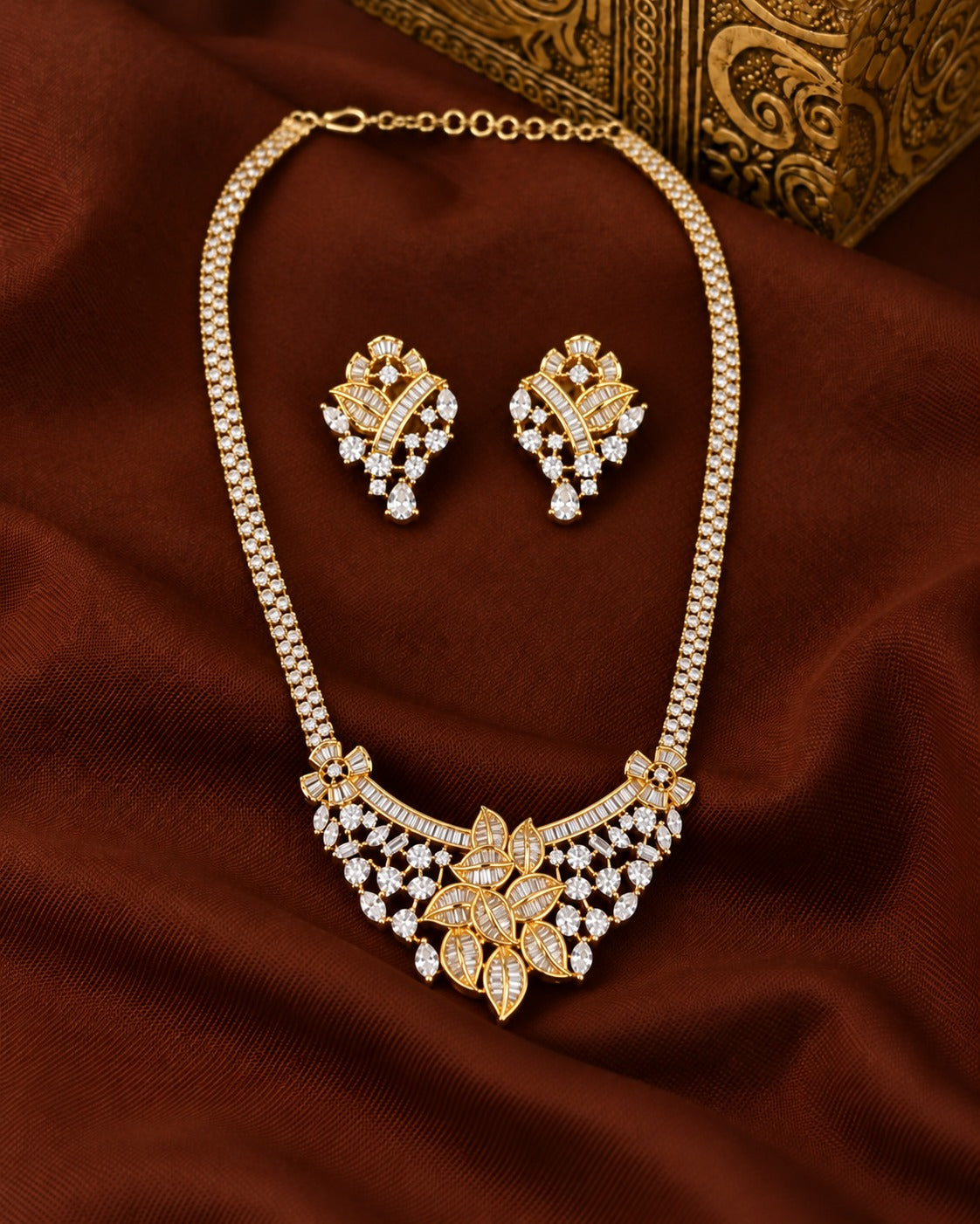 Florenza Floral Diamond-Look Pendant Set
