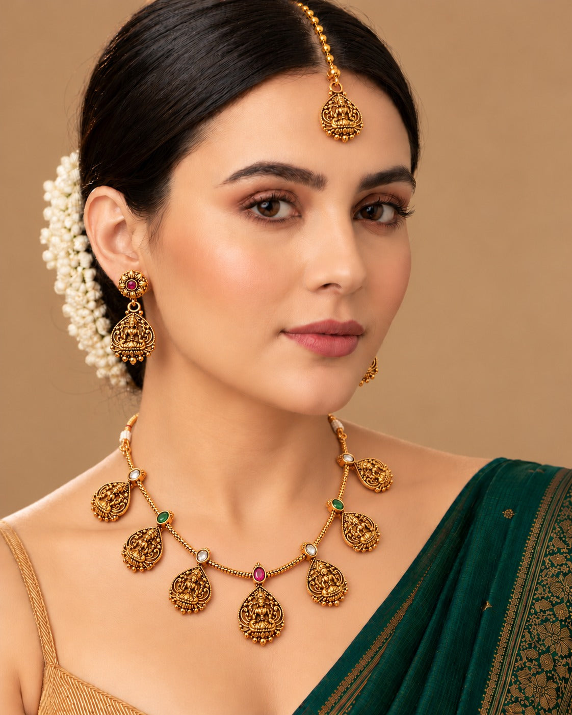Heritage Temple Drop Necklace Set