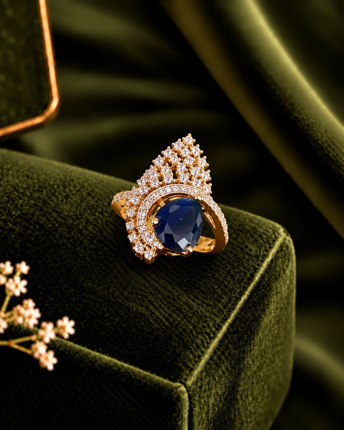 Celestia Teardrop Adjustable Statement Ring