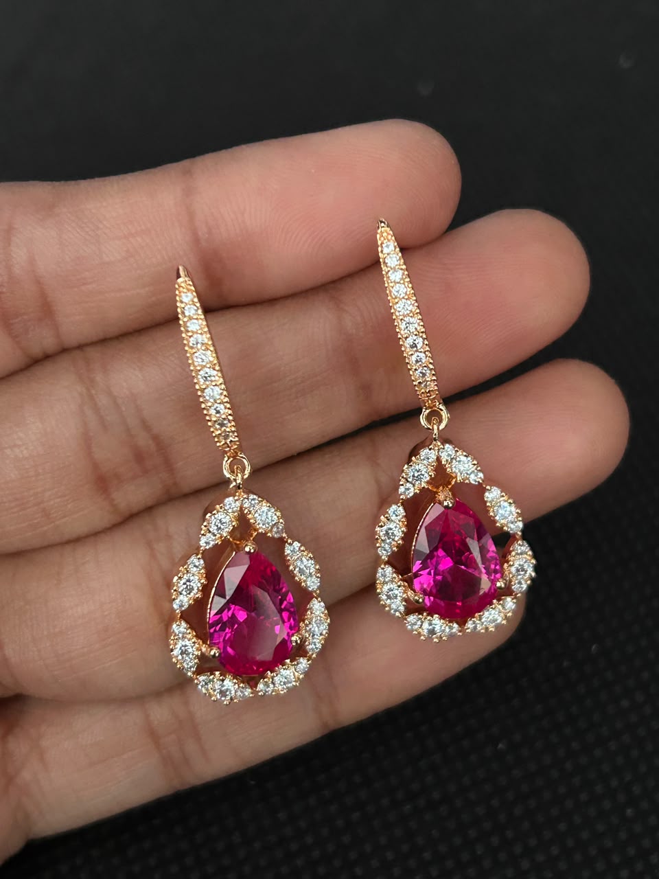 Solid Luxe Teardrop Halo Earrings