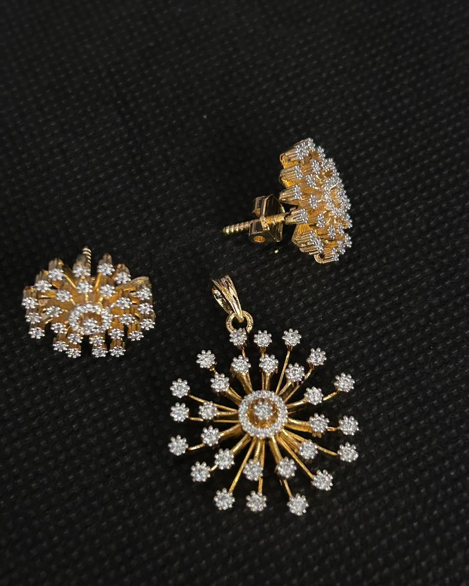 Solenne Starburst Screw Pendant Set