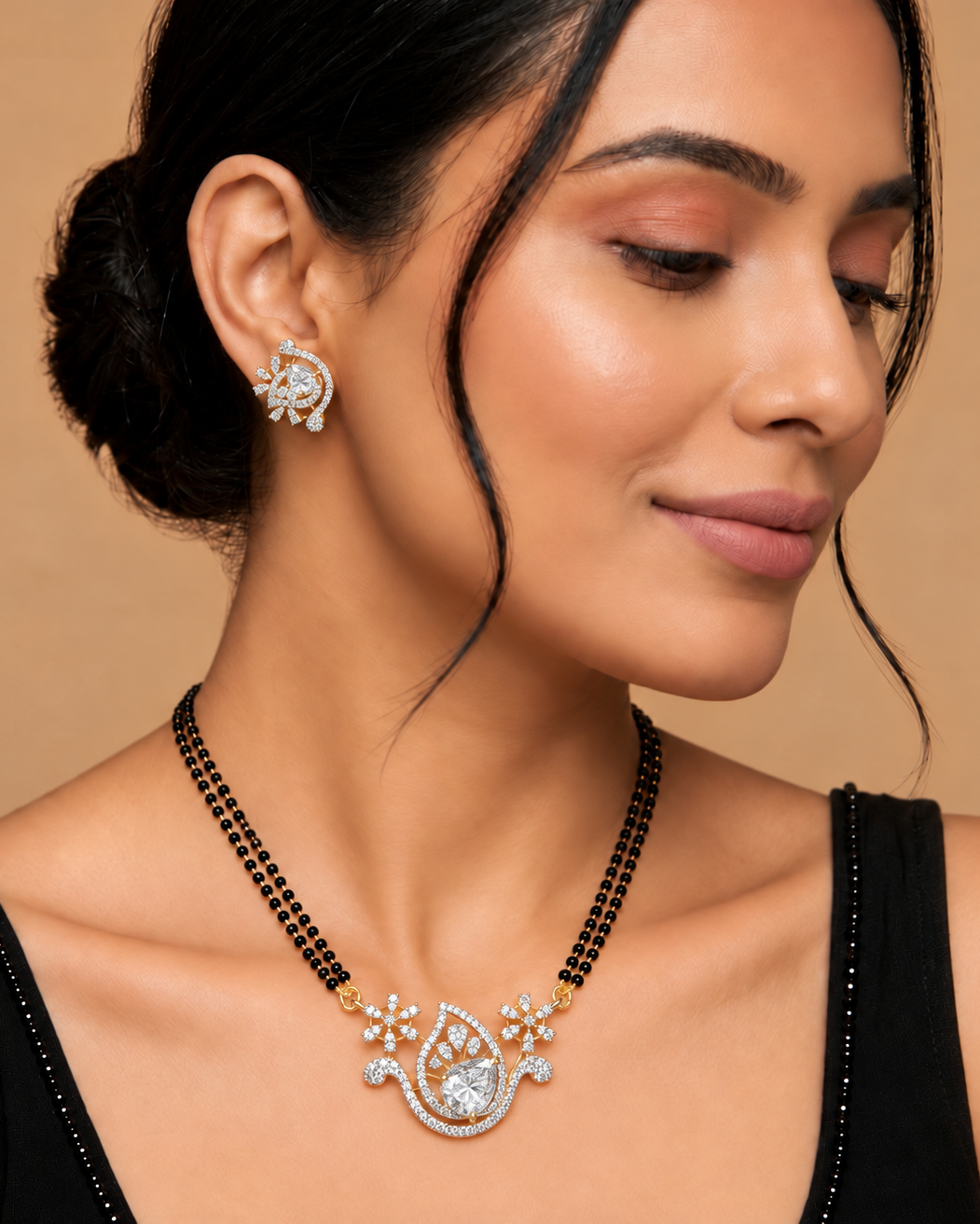 Navya Paisley Drop Mangalsutra Set – 18 Inch