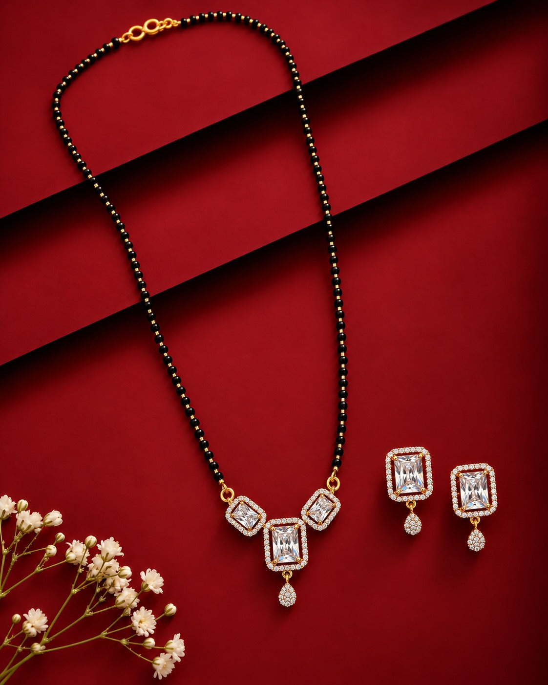 18 Inch Regal Trio Stone Mangalsutra Set