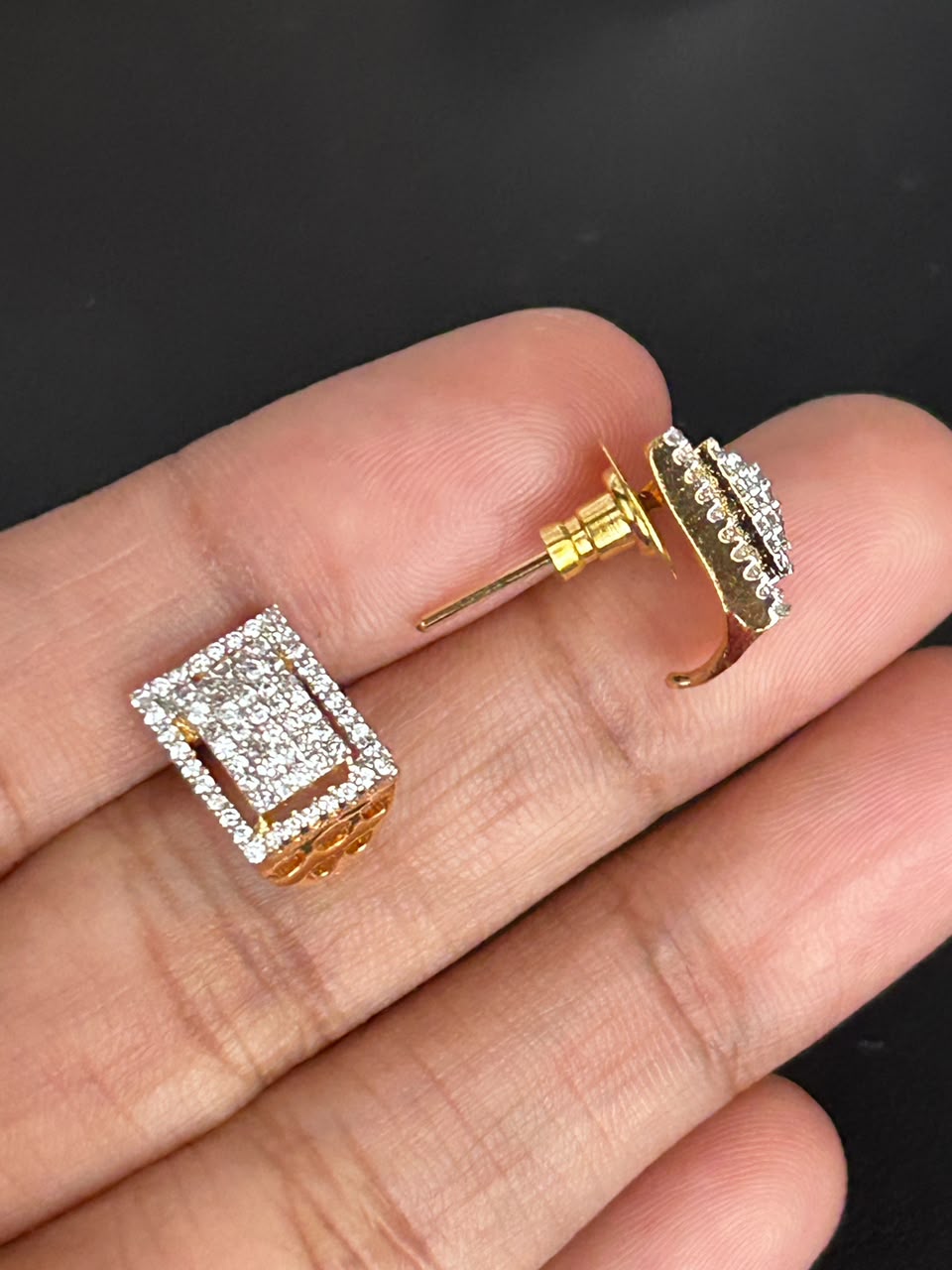 Avelisse Rectangle Diamond-Look Stud Earrings