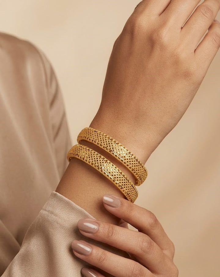 Kanakjyoti Gold Tone Daily Wear Bangles